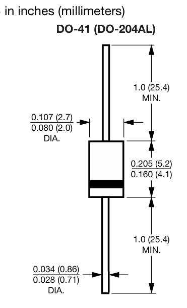 IN5819 DO-41 dimensions
